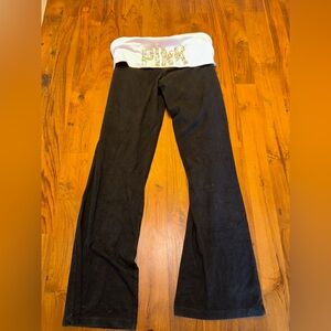 Pink Victoria's Secret Black and Pink Yoga Leggings Size M